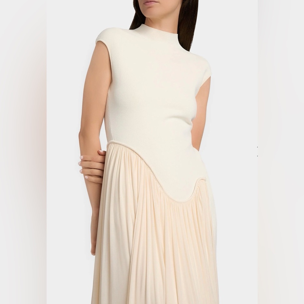 ET OCHS FRANCIS ASYMMETRIC KNIT COMBO MIDI DRESS | Size: Medium - Picture 2 of 6